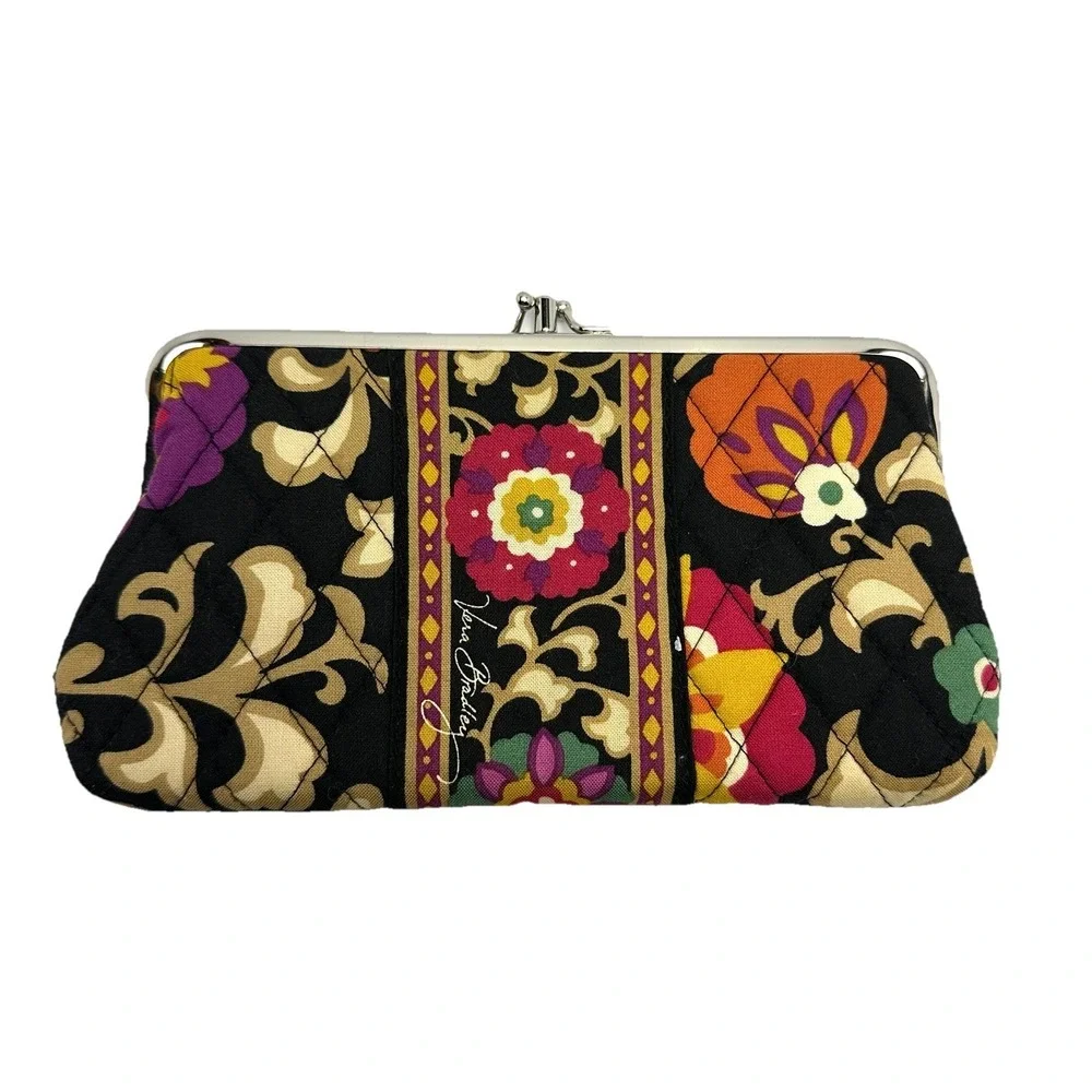 Vera Bradley Purse Floral Suzani Kisslock Clutch Wallet - Picture 1 of 8